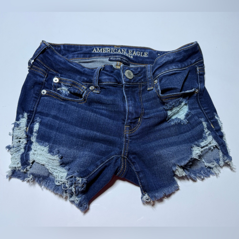 American Eagle Dark Blue “Midi” Denim Shorts